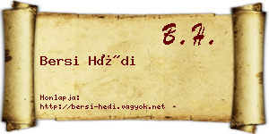 Bersi Hédi névjegykártya